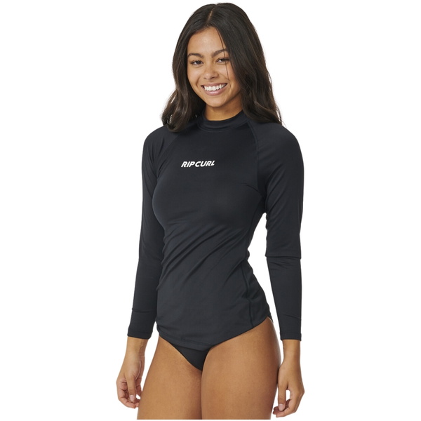 2026 Rip Curl Womens Classic Surf Long Sleeve UPF Rash Vest 17MWRV - Black